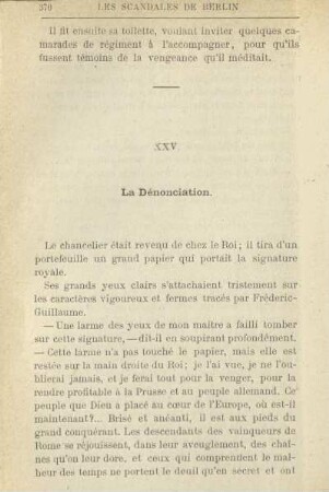 XXV. La Dénonciation