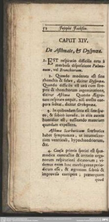 Caput XIV. De Asthmate, & Dyspnoea