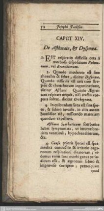 Caput XIV. De Asthmate, & Dyspnoea