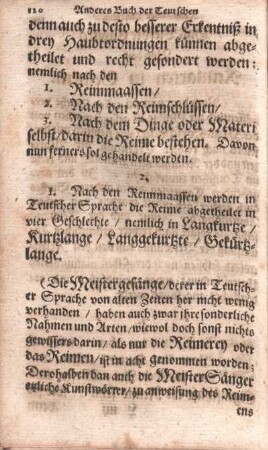 Das Fünfte Capittel Von den Langkurzen Reimarten.