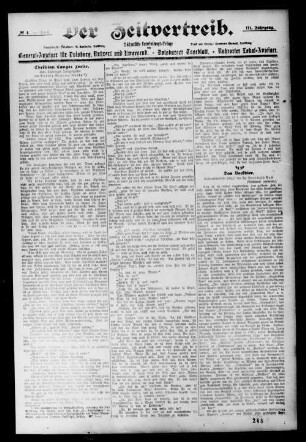 Der Zeitvertreib. 1901-1903