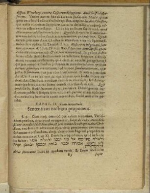 Caput. II. Sententiam nostram proponens.