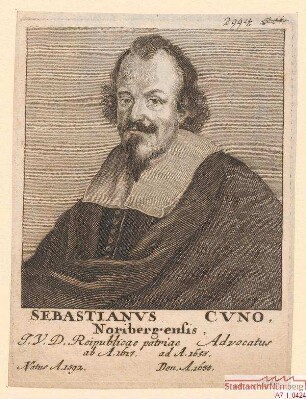 Dr. jur. utr. Sebastian Cuno (Kuhn), Nürnberger; geb. 1592; gest. 1655