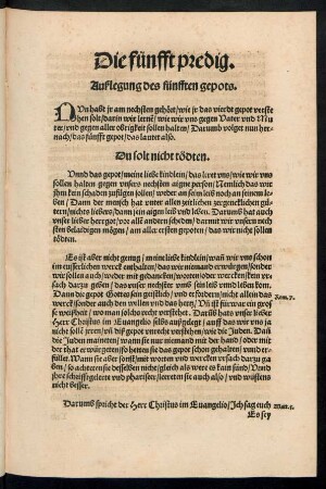 Die fünfft predig.