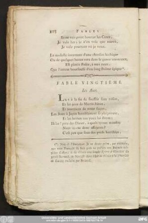 Fable Vingtieme. Les Anes.