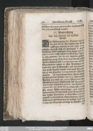Anmerckung über den Innhalt des vierdten Buchs.