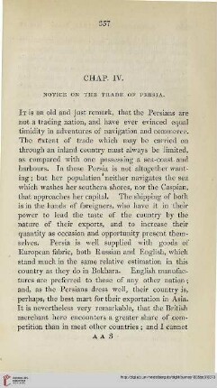 Book III, Chapter IV: Notice on the trade of Persia