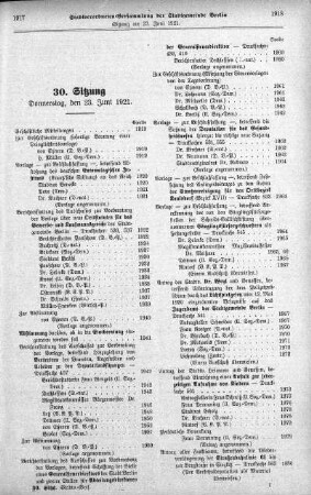 Sitzung 30, 23. Juni 1921