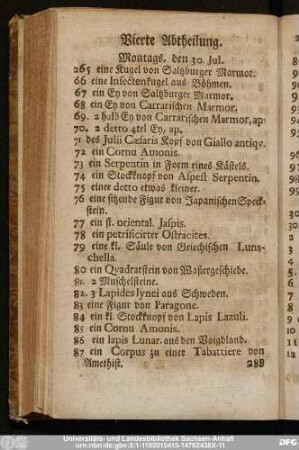 Vierte Abtheilung. Montags, den 30. Jul.