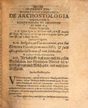 Archontologiam theologiae biblicam, ex commat. 12. cap. V. Hebr.