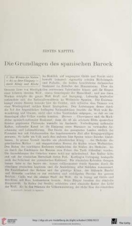 Erstes Kapitel: Die Grundlagen des spanischen Barock