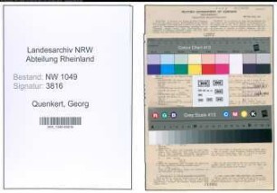 Entnazifizierung Georg Quenkert , geb. 31.05.1886 (Lehrer)