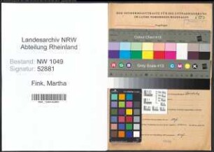 Entnazifizierung Martha Fink , geb. 18.05.1894 ()