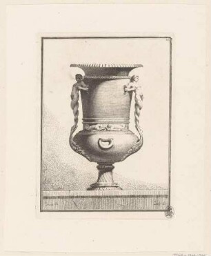 Vase, dekoriert mit männlichen Mischwesen, aus der Folge "Suite de Vases", Bl. 27