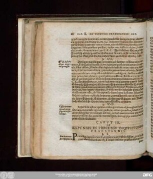 Caput III. De Expensis In Processu Inquisitorio Praestandis.