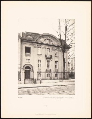 Wohnhaus Felix Simon, Berlin: Fassadenansicht (aus: Alfred Messel, 1912)