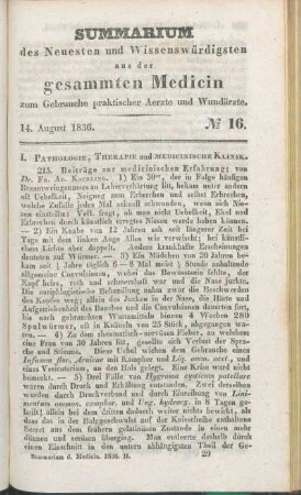 14. August. 1836. No 16.