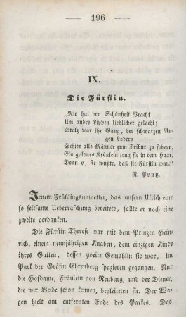 IX. Die Fürstin