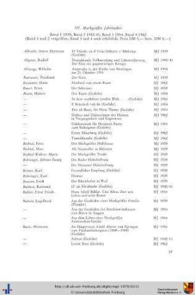 Markgräfler Jahrbücher