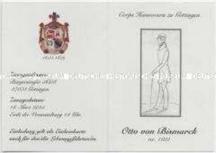 Einladungskarte zu einer Veranstaltung zum 200. Geburtstag von Otto von Bismarck