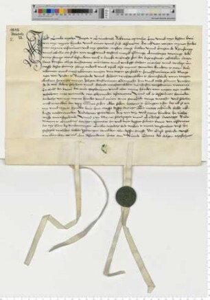 Der Bürger Lutke Tegeder verzichtet gegen Zahlung auf gewisse Erbansprüche. Es besiegeln die Ratsmannen Schelpeper und Stoterogge.