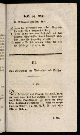93-98, III. Von Erlöschung der Verbrechen und Strafen.