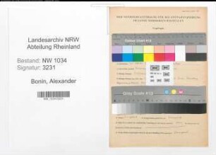 Entnazifizierung Alexander Von Bonin , geb. 24.10.1882 (Rittmeister)