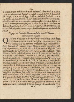 Cap 9. de Praelatis Commendatoribus et liberis Canonicorum collegiis.