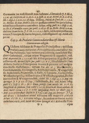 Cap 9. de Praelatis Commendatoribus et liberis Canonicorum collegiis.