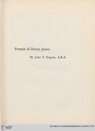 Plate: Portrait of Henry James by John S. Sargent, A.R.A.