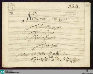 Divertimentos - Mus. Hs. 798 : vl, strings; B|b; JenS deest