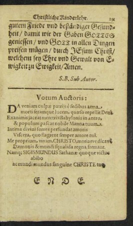 Votum Auctoris: