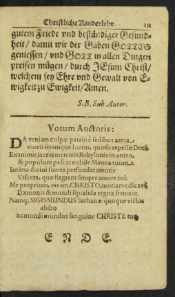 Votum Auctoris: