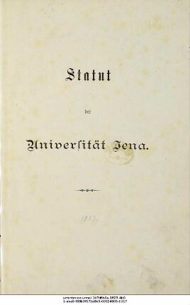 Statut der Universität Jena