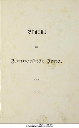 Statut der Universität Jena