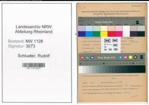 Entnazifizierung Rudolf Schlueter , geb. 11.06.1893 (Polizist)