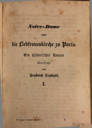 Victor Hugo's sämmtliche Werke, 1