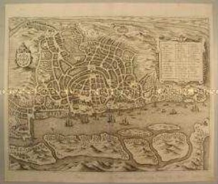 Stadtplan von Goa-Indien, aus dem Theatrum Europaeum