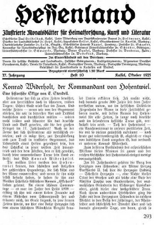 Heft 10, Oktober 1925