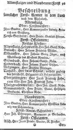 Forstämter / Bergwerke