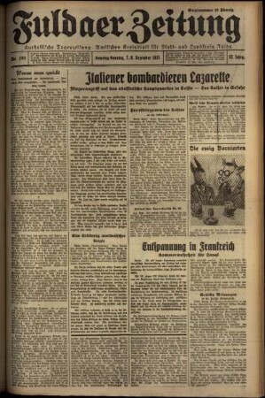 Erste Ausgabe vom Sonntag, den 08. Dezember 1935.