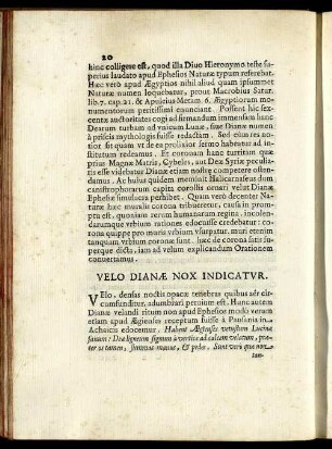 Velo Dianae Nox Indicatur.