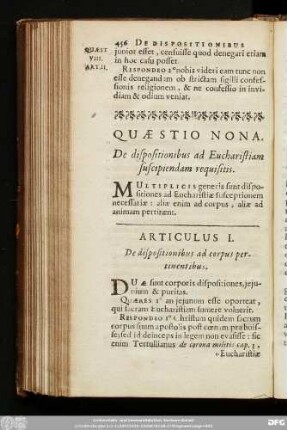 Articulus I. De dispositionibus ad corpus pertinentibus.