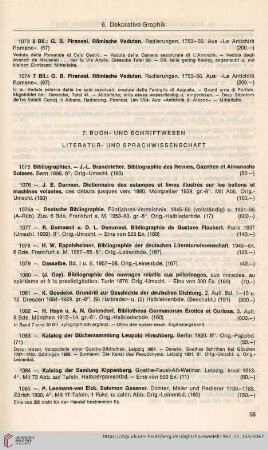 7. Buch- und Schriftwesen, Literatur- und Sprachwissenschaft (Nr. 1075-1162)