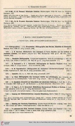 7. Buch- und Schriftwesen, Literatur- und Sprachwissenschaft (Nr. 1075-1162)