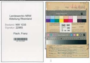 Entnazifizierung Franz Flach , geb. 28.02.1921 (Bautechniker)