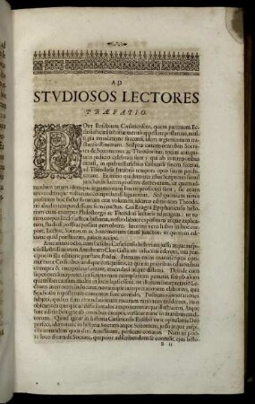 Ad Studiosos Lectores Præfatio.