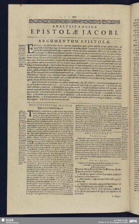 Analysis Logica Epistolae Jacobi