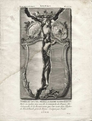 Grafik „Tombeau d’une mere la Dame Langhanss“