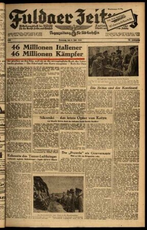 Ausgabe vom Dienstag, den 06. Juli 1943.